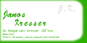 janos kresser business card